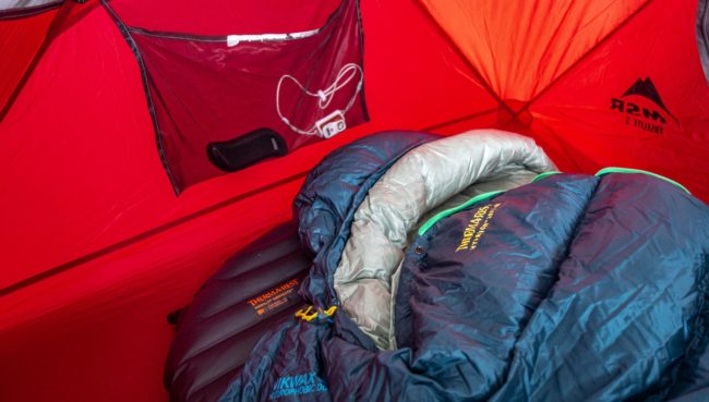 Thermarest Neoair Uberlite sleeping pad inside the MSR Freelite tent